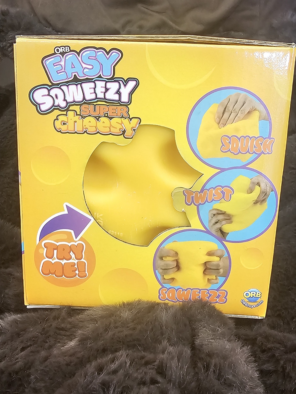 ORB Easy Squeezy Super Cheesy Plush Squishy Toy - Yellow